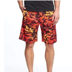 Old Navy Go-Dry Mesh Shorts for Men (10") Orange Camo Size Medium